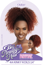 Load image into Gallery viewer, Outre Big Beautiful Hair 4A Kinky Curl Ponytail 14"
