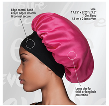 Load image into Gallery viewer, Evolve Lux Satin Wide-Edge Bonnet FUSCHIA

