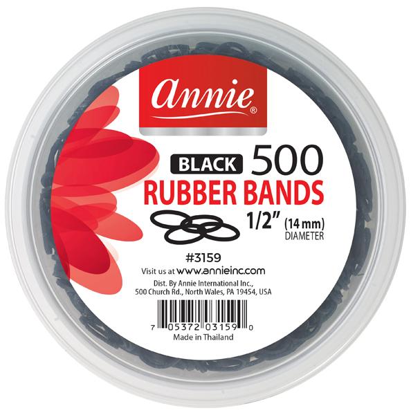 Annie Rubber Bands Black - Tub #3159