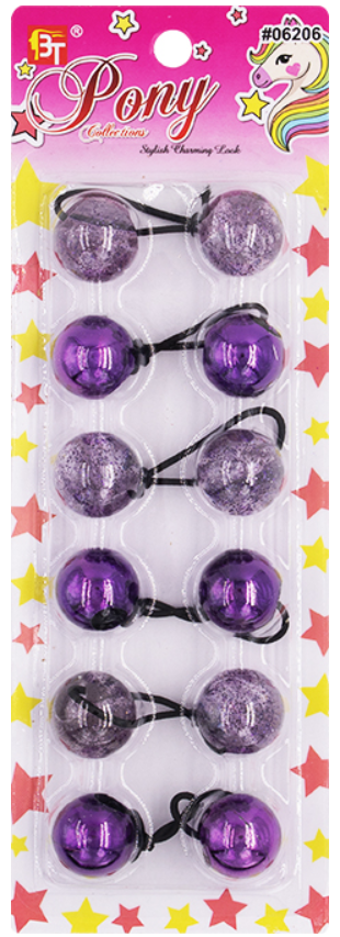 BT Hair Ball Purple/Clear Glitter #06206