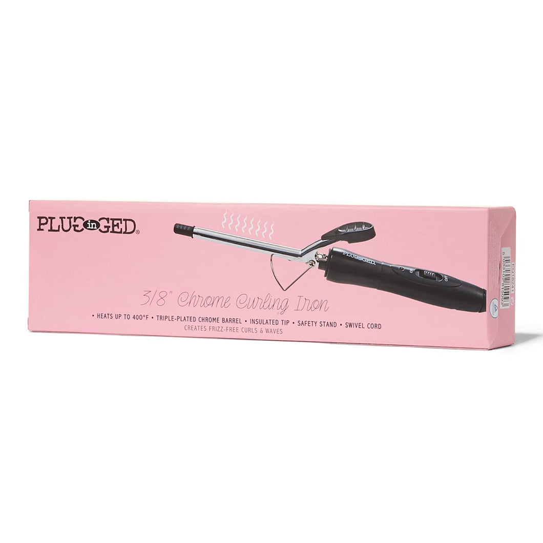 Plugged In 3/8' Chrome Curling Iron