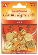 Load image into Gallery viewer, BT Charm Filigree Tube - Gold

