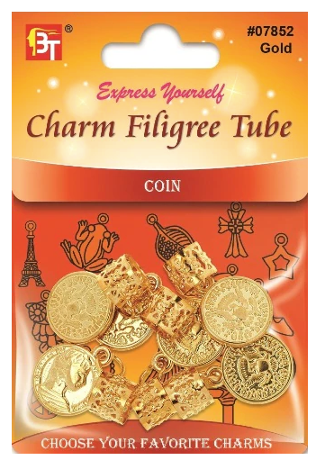 BT Charm Filigree Tube - Gold